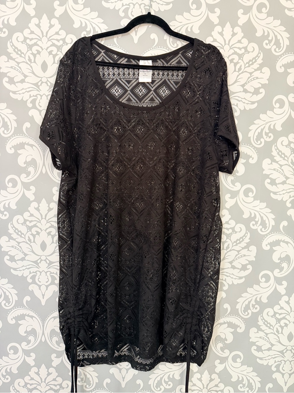 💫4/$25 • As Rose Rich Black Crochet Lace Swim Coverup